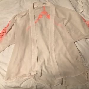 Sheer jacket with lace